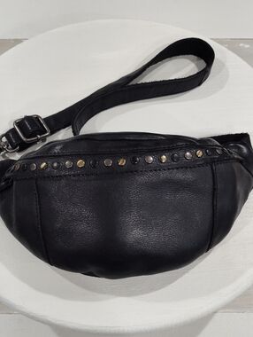 Burkely Leather Studded Black Waist/Belt Bag